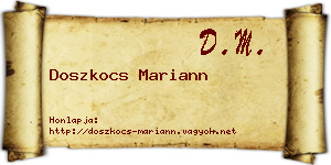 Doszkocs Mariann névjegykártya