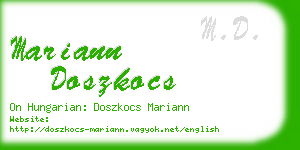 mariann doszkocs business card